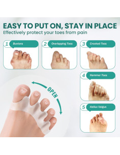 Separadores de Dedos Welnove - 8 Piezas de Silicona con Aloe Vera 2