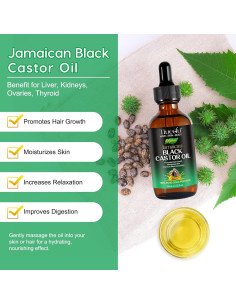 Aceite de Ricino Negro Jamaicano Tiuedu 59.7 ml Puro para Cabello 2