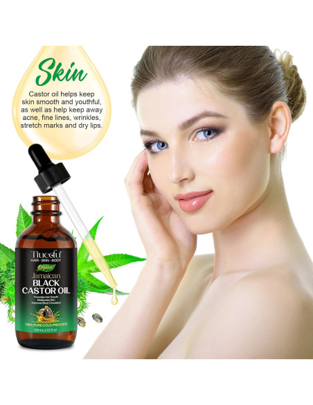 Aceite de Ricino Negro Jamaicano Tiuedu 59.7 ml Puro para Cabello