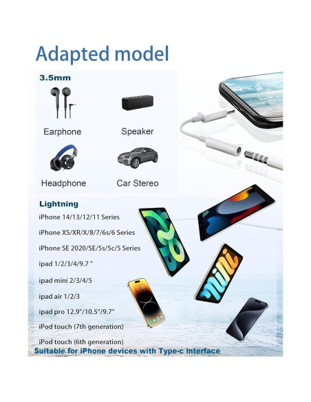 Adaptador Lightning a 3.5mm Fonestuff 2 Pack para iPhone
