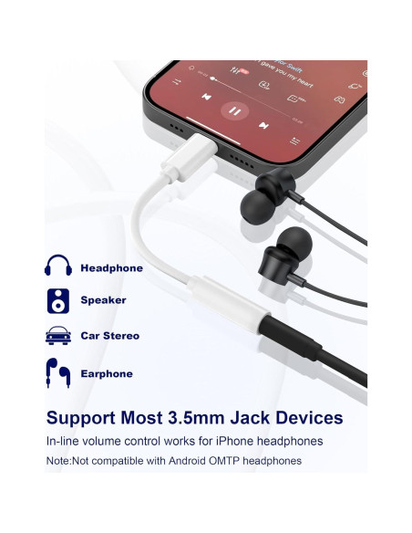 Adaptador Lightning a 3.5mm Fonestuff 2 Pack para iPhone