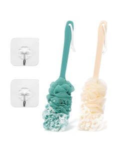 Esponja de Espalda con Mango Largo NICEMOVIC 43 cm Beige y Verde