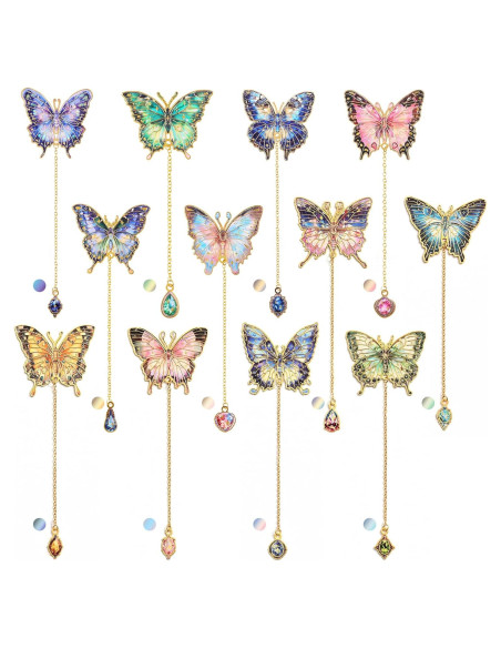 12 Marcadores de Libro de Metal PAGEMORE Mariposa Dorados