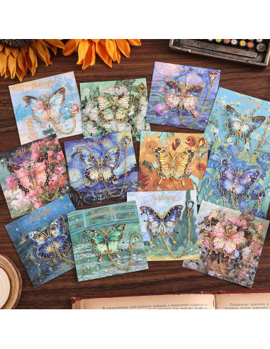 12 Marcadores de Libro de Metal PAGEMORE Mariposa Dorados