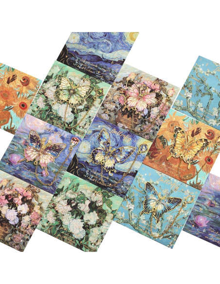 12 Marcadores de Libro de Metal PAGEMORE Mariposa Dorados