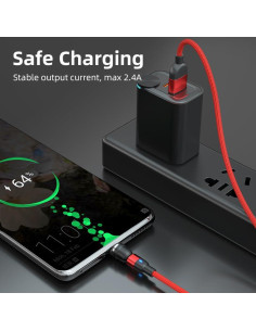 Cable de Carga Magnético Bithai 0.49m 2 Pack USB C 2.4A 2