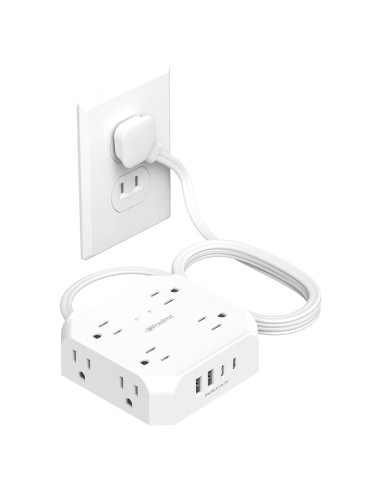 Regleta de 2 Clavijas a 3 Clavijas WRXDMC 8 Salidas AC 4 USB