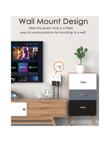 Regleta de 2 Clavijas a 3 Clavijas WRXDMC 8 Salidas AC 4 USB