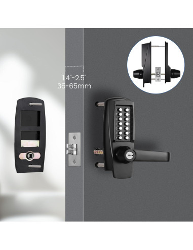 Cerradura de Teclado LVOZ - Modelo 9 - Sin Llave - Negro