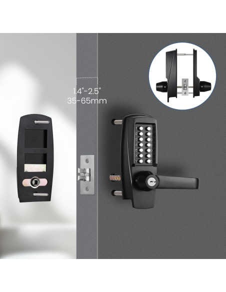 Cerradura de Teclado LVOZ - Modelo 9 - Sin Llave - Negro