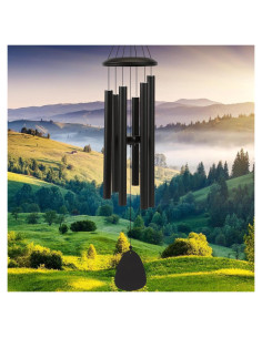 Campana de Viento FSVGYY 81 cm Negra - Aluminio Duradero
