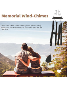 Campana de Viento FSVGYY 81 cm Negra - Aluminio Duradero 2