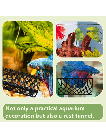 Tubo de Túnel para Peces Betta Jb - Accesorios Acuario Negro