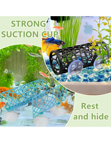 Tubo de Túnel para Peces Betta Jb - Accesorios Acuario Negro