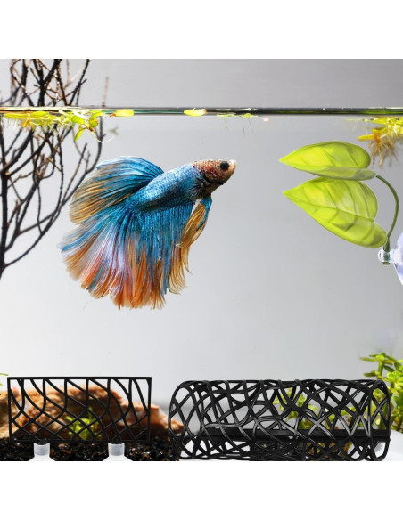 Tubo de Túnel para Peces Betta Jb - Accesorios Acuario Negro