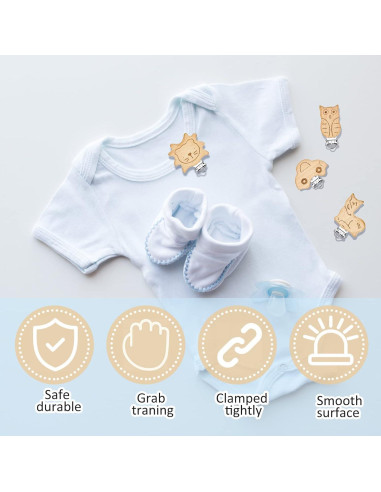 20 Clips de Chupete de Madera para Bebé - Accesorios DIY