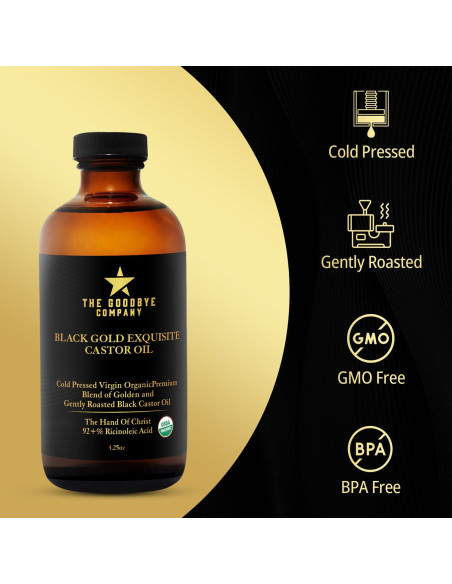 Aceite de Ricino Negro y Dorado The Goodbye 125ml Orgánico Aceite de Ricino Negro y Dorado The Goodbye 125ml Orgánico