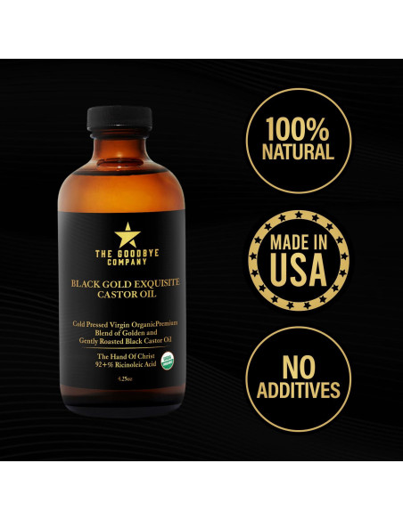 Aceite de Ricino Negro y Dorado The Goodbye 125ml Orgánico Aceite de Ricino Negro y Dorado The Goodbye 125ml Orgánico