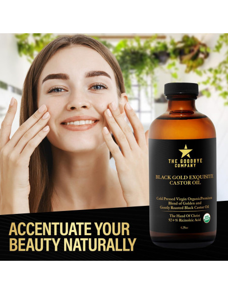 Aceite de Ricino Negro y Dorado The Goodbye 125ml Orgánico Aceite de Ricino Negro y Dorado The Goodbye 125ml Orgánico