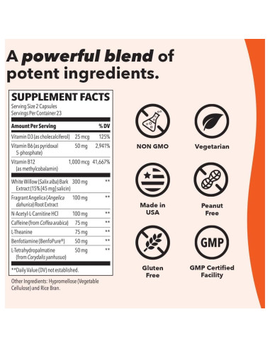 LifeSeasons Relieve-R - Suplemento Natural para Alivio de Dolores - 46 Cápsulas