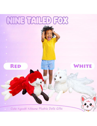 Juguete de peluche zorro de nueve colas ELAINREN 55.88cm