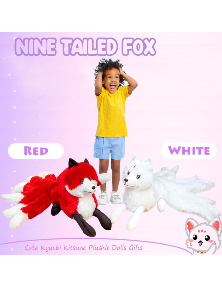 Juguete de peluche zorro de nueve colas ELAINREN 55.88cm