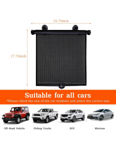 Sombra Solar Kewucn para Ventana Lateral de Auto, 2 Pzas 2