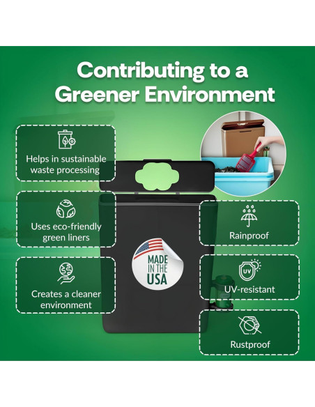 Receptor de Excremento de Mascota PawCan Negro con Tapa