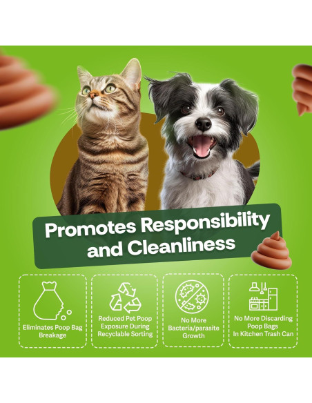 Receptor de Excremento de Mascota PawCan Negro con Tapa