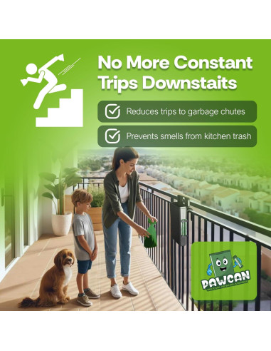Receptor de Excremento de Mascota PawCan Negro con Tapa