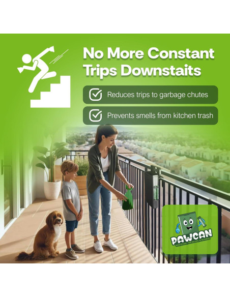 Receptor de Excremento de Mascota PawCan Negro con Tapa