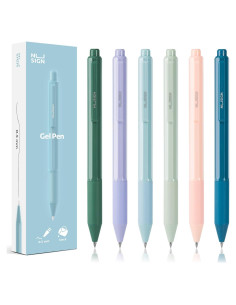 Bolígrafos de Gel NUSIGN 0.5mm Tinta Negra 6 Pcs Escritura Suave