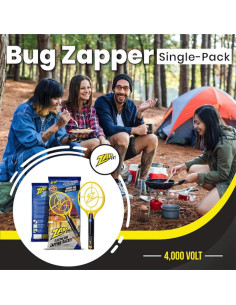Raqueta Zapper Eléctrica ZAP IT! Amarilla 4,000 Voltios USB 2