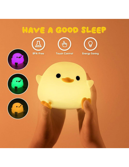 Luz Nocturna DoDo Pato LED Silicona Regulable USB-C 3000K