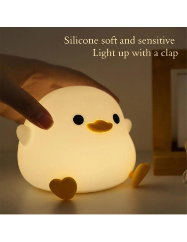 Luz Nocturna DoDo Pato LED Silicona Regulable USB-C 3000K