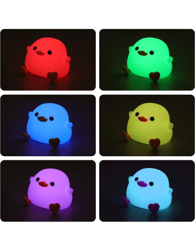 Luz Nocturna DoDo Pato LED Silicona Regulable USB-C 3000K