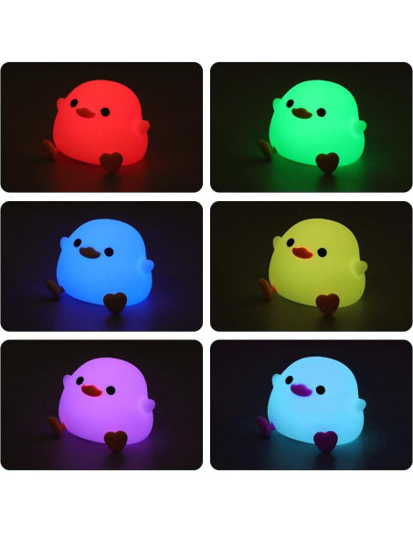 Luz Nocturna DoDo Pato LED Silicona Regulable USB-C 3000K