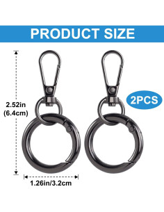 Clips de Gancho Giratorio OIIKI - 2 Juegos de Metal Negro 2