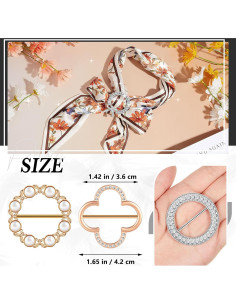 18 Clips de Bufanda Juexica para Mujeres con Rhinestone 2