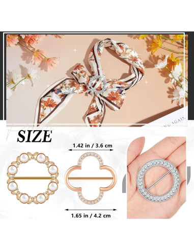 18 Clips de Bufanda Juexica para Mujeres con Rhinestone