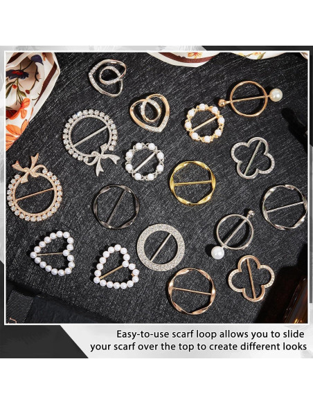 18 Clips de Bufanda Juexica para Mujeres con Rhinestone