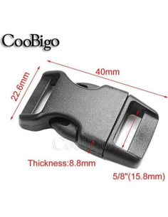 Paquete de 30 hebillas de liberación lateral 5/8" plástico 2