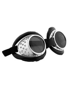 Gafas de Aviador Radiactivas Steampunk elope Plateadas y Negras