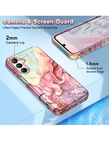 Funda Btscase para Samsung Galaxy A16 5G Oro Rosa 3 en 1