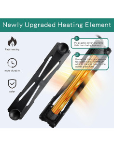 Calentador de Acuario Hygger 100W Sumergible 37.85-94.63L 2