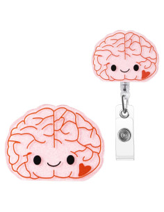Funda de Insignia ITOKEY Cerebro Rosa Retráctil para Médicos