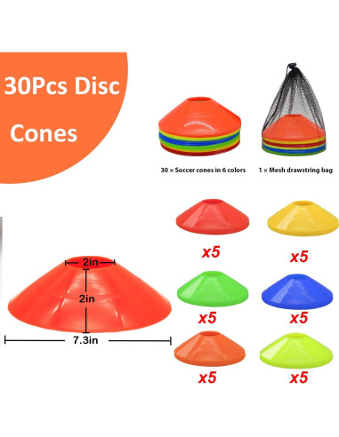 Juego de Conos Deportivos Tialero 42 Pcs 18cm Multicolor