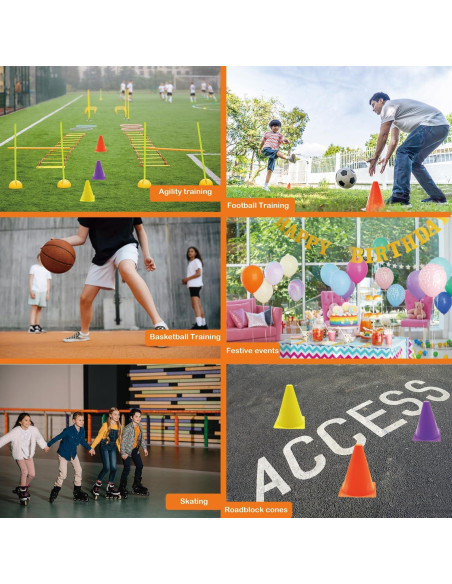 Juego de Conos Deportivos Tialero 42 Pcs 18cm Multicolor