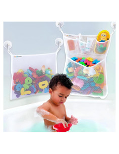 2 Sostenedores de Juguetes de Baño Slonser, Grande, Perla