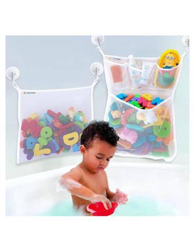 2 Sostenedores de Juguetes de Baño Slonser, Grande, Perla